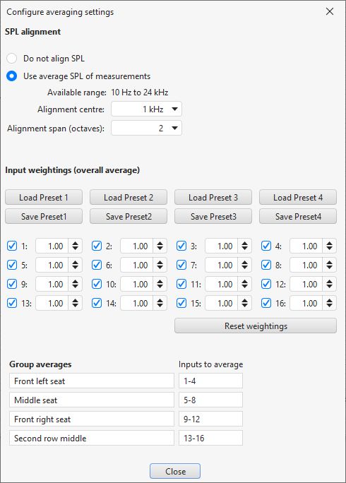 Multi-input averaging adjustments