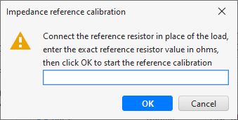 Impedance reference calibration prompt