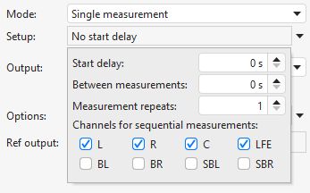 Measurement mode setup