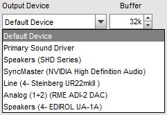 Audio output device selector