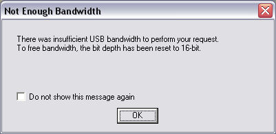 SB Live Insufficient Bandwidth message